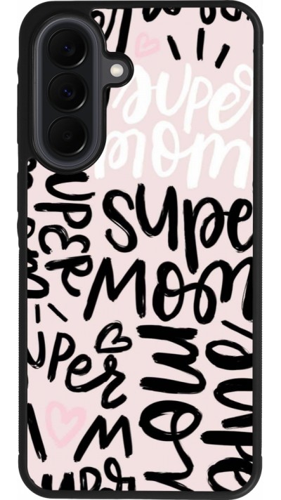 Coque Samsung Galaxy A37 - Silicone rigide noir Mom 2024 Super mom