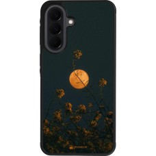 Coque Samsung Galaxy A37 - Silicone rigide noir Moon Flowers