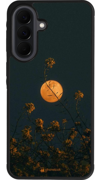 Coque Samsung Galaxy A37 - Silicone rigide noir Moon Flowers
