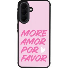 Samsung Galaxy A37 Case Hülle - Silikon schwarz More amor porfavor