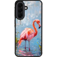 Coque Samsung Galaxy A37 - Silicone rigide noir Paint Flamingo