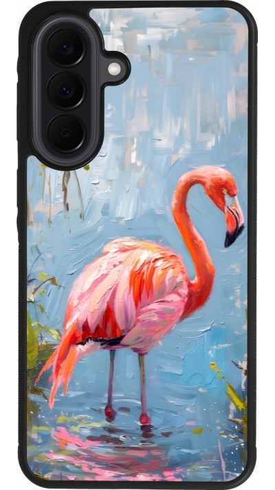 Coque Samsung Galaxy A37 - Silicone rigide noir Paint Flamingo