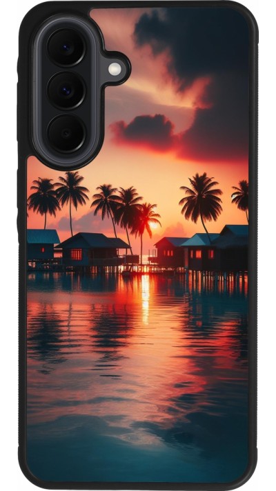 Coque Samsung Galaxy A37 - Silicone rigide noir Paradis Maldives