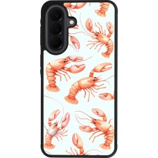 Coque Samsung Galaxy A37 - Silicone rigide noir Pattern de homards pastels