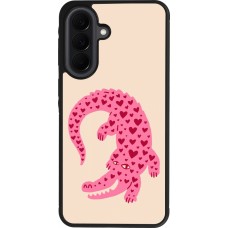 Coque Samsung Galaxy A37 - Silicone rigide noir Pink crocodile 2026