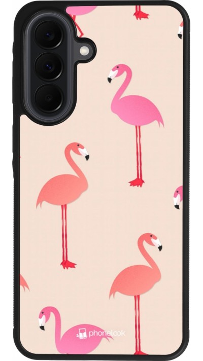 Coque Samsung Galaxy A37 - Silicone rigide noir Pink Flamingos Pattern