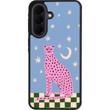 Coque Samsung Galaxy A37 - Silicone rigide noir Pink leopard with stars 2026