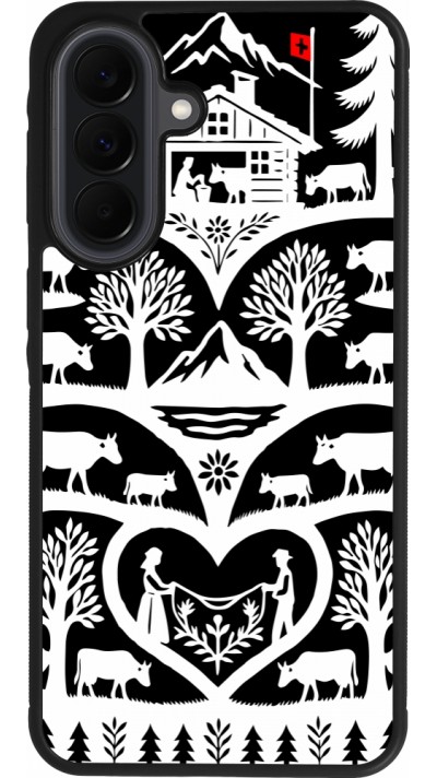 Coque Samsung Galaxy A37 - Silicone rigide noir Poya Suisse 2 noir