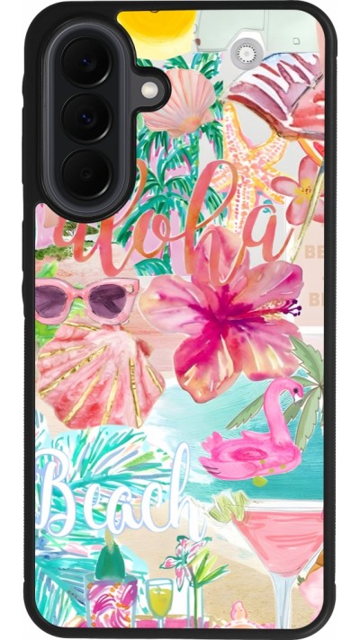 Coque Samsung Galaxy A37 - Silicone rigide noir Preppy Collage Aloha