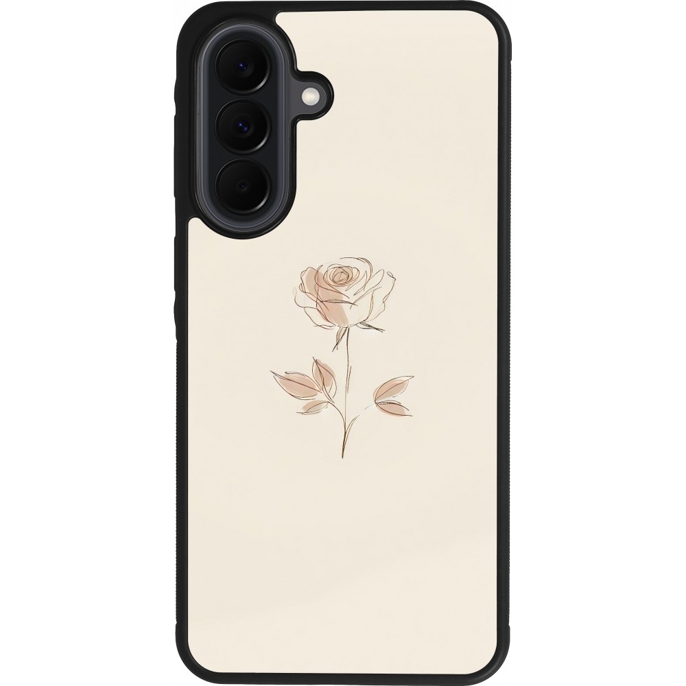 Coque Samsung Galaxy A37 - Silicone rigide noir Sable Rose Minimaliste