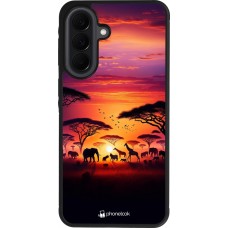 Coque Samsung Galaxy A37 - Silicone rigide noir Safari sunset wildlife