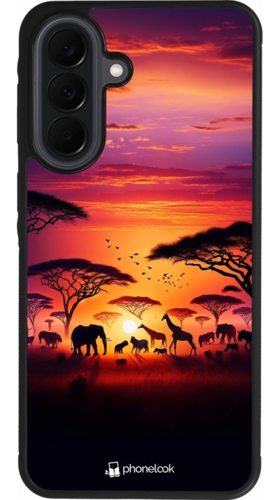 Coque Samsung Galaxy A37 - Silicone rigide noir Safari sunset wildlife