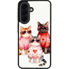 Coque Samsung Galaxy A37 - Silicone rigide noir Saint Valentines Day 26 Cat Love