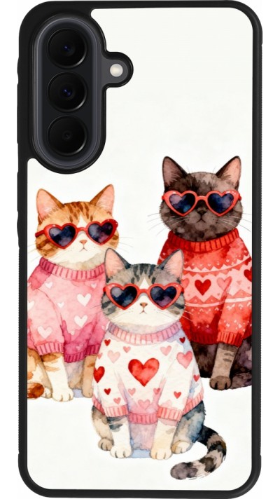 Coque Samsung Galaxy A37 - Silicone rigide noir Saint Valentines Day 26 Cat Love