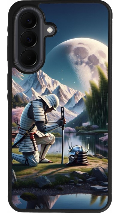 Coque Samsung Galaxy A37 - Silicone rigide noir Samurai Katana Lune