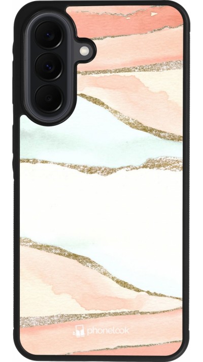 Coque Samsung Galaxy A37 - Silicone rigide noir Shimmering Orange