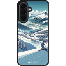 Coque Samsung Galaxy A37 - Silicone rigide noir Snowboarder Montagne
