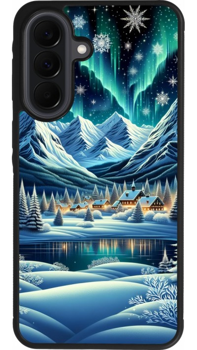 Coque Samsung Galaxy A37 - Silicone rigide noir Snowy Mountain Village Lake night