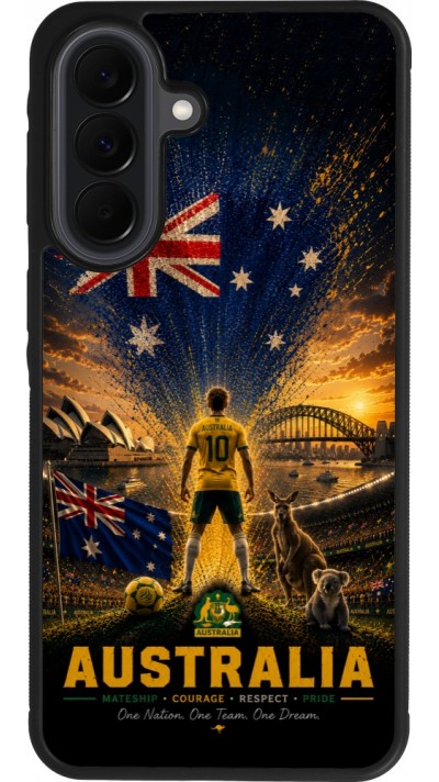 Coque Samsung Galaxy A37 - Silicone rigide noir Football Australie splash 2026