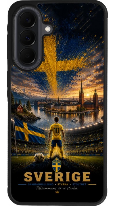 Coque Samsung Galaxy A37 - Silicone rigide noir Football Suède splash 2026