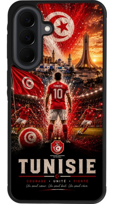 Coque Samsung Galaxy A37 - Silicone rigide noir Football Tunisie splash 2026