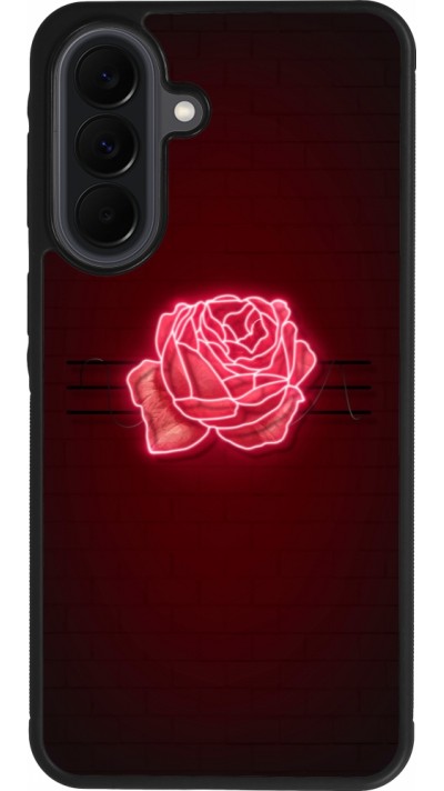 Coque Samsung Galaxy A37 - Silicone rigide noir Spring 23 neon rose