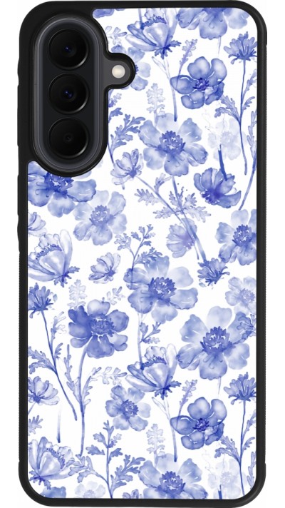 Coque Samsung Galaxy A37 - Silicone rigide noir Spring 23 watercolor blue flowers