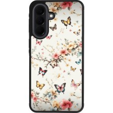 Coque Samsung Galaxy A37 - Silicone rigide noir Spring 25 Papillons Légers