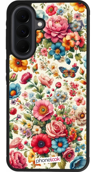 Coque Samsung Galaxy A37 - Silicone rigide noir Spring 25 printemps fleuri