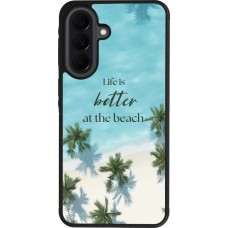 Coque Samsung Galaxy A37 - Silicone rigide noir Summer 2025 Life is better at the beach