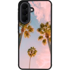 Samsung Galaxy A37 Case Hülle - Silikon schwarz Summer 2025 Palmiers