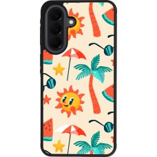 Coque Samsung Galaxy A37 - Silicone rigide noir Summer 2025 Pattern soleil