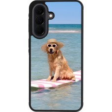 Coque Samsung Galaxy A37 - Silicone rigide noir Summer Dog on Paddle