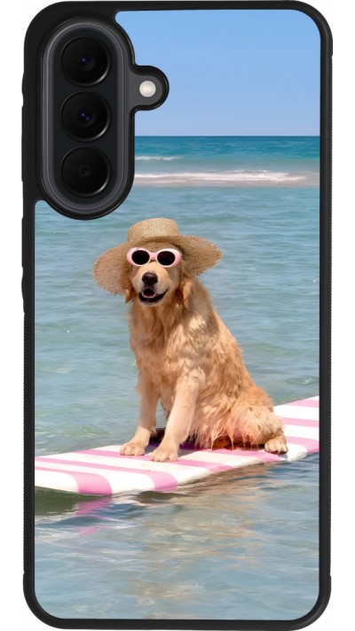 Coque Samsung Galaxy A37 - Silicone rigide noir Summer Dog on Paddle