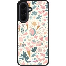 Samsung Galaxy A37 Case Hülle - Silikon schwarz Sommer Pink Muster