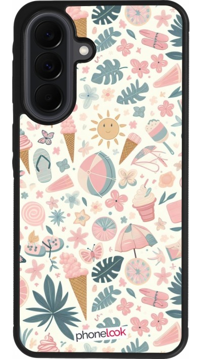 Coque Samsung Galaxy A37 - Silicone rigide noir Summer Pink Pattern