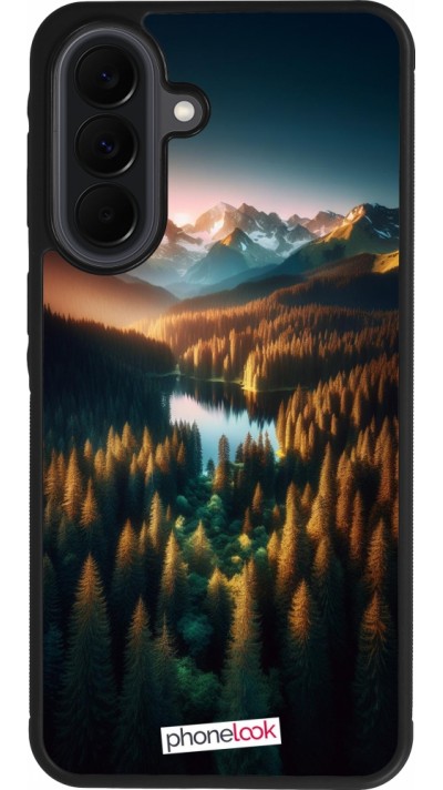 Coque Samsung Galaxy A37 - Silicone rigide noir Sunset Forest Lake