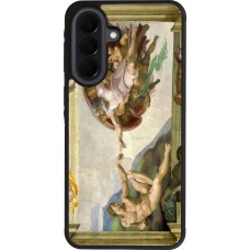 Coque Samsung Galaxy A37 - Silicone rigide noir Tableau art - La Création d’Adam - Michel-Ange