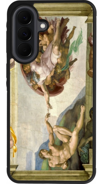 Coque Samsung Galaxy A37 - Silicone rigide noir Tableau art - La Création d’Adam - Michel-Ange