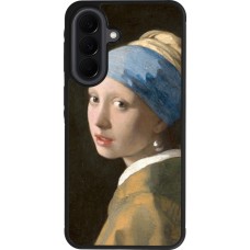 Coque Samsung Galaxy A37 - Silicone rigide noir Tableau art - La Jeune fille à la perle - Johannes Vermeer