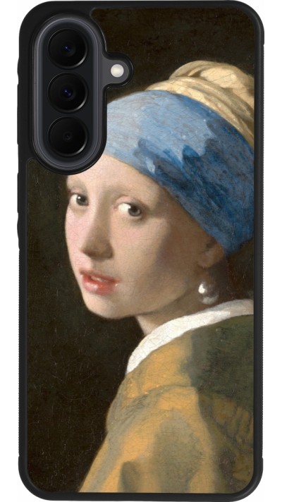 Coque Samsung Galaxy A37 - Silicone rigide noir Tableau art - La Jeune fille à la perle - Johannes Vermeer