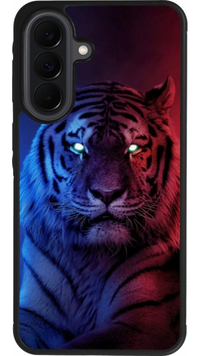 Coque Samsung Galaxy A37 - Silicone rigide noir Tiger Blue Red