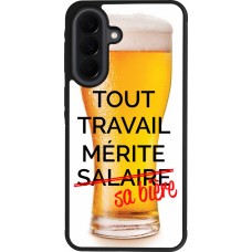 Coque Samsung Galaxy A37 - Silicone rigide noir Tout travail mérite sa bière