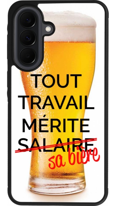 Coque Samsung Galaxy A37 - Silicone rigide noir Tout travail mérite sa bière