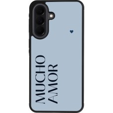 Coque Samsung Galaxy A37 - Silicone rigide noir Valentine 2024 mucho amor azul