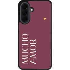 Coque Samsung Galaxy A37 - Silicone rigide noir Valentine 2024 mucho amor rosado