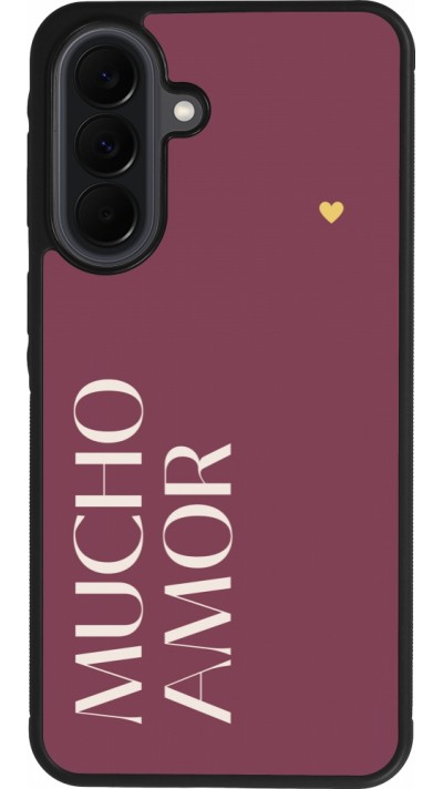 Coque Samsung Galaxy A37 - Silicone rigide noir Valentine 2024 mucho amor rosado