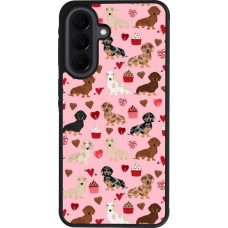 Coque Samsung Galaxy A37 - Silicone rigide noir Valentine 2024 puppy love
