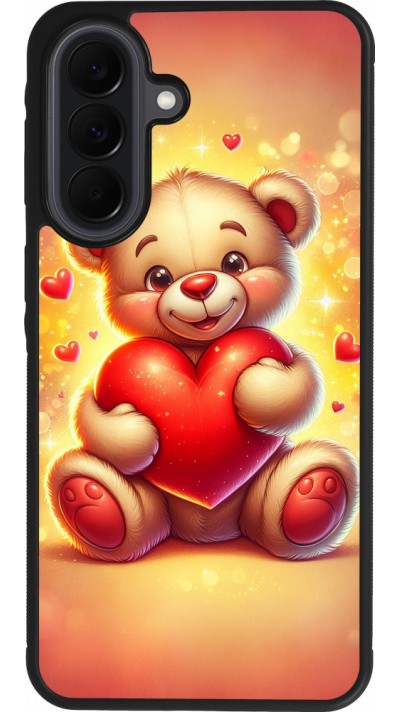 Coque Samsung Galaxy A37 - Silicone rigide noir Valentine 2024 Teddy love