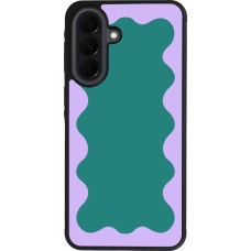 Coque Samsung Galaxy A37 - Silicone rigide noir Wavy Rectangle Green Purple